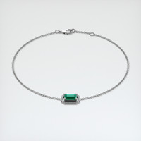 <span>0.69</span>&nbsp;<span class="tooltip-light">Ct.Tw.<span class="tooltiptext">Total Carat Weight</span></span> Emerald Bracelet, 18K White Gold 2