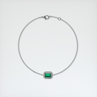 <span>0.69</span>&nbsp;<span class="tooltip-light">Ct.Tw.<span class="tooltiptext">Total Carat Weight</span></span> Emerald Bracelet, 18K White Gold 3