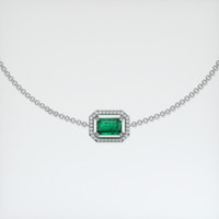 0.55 Ct.Tw. Emerald Bracelet, 18K White Gold 1