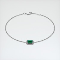 <span>0.55</span>&nbsp;<span class="tooltip-light">Ct.Tw.<span class="tooltiptext">Total Carat Weight</span></span> Emerald Bracelet, 18K White Gold 2