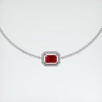 <span>0.80</span>&nbsp;<span class="tooltip-light">Ct.Tw.<span class="tooltiptext">Total Carat Weight</span></span> Ruby Bracelet, 18K White Gold 1