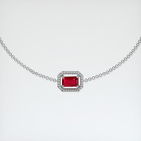 <span>0.62</span>&nbsp;<span class="tooltip-light">Ct.Tw.<span class="tooltiptext">Total Carat Weight</span></span> Ruby Bracelet, 18K White Gold 1