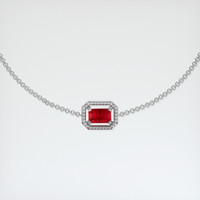 <span>0.62</span>&nbsp;<span class="tooltip-light">Ct.Tw.<span class="tooltiptext">Total Carat Weight</span></span> Ruby Bracelet, 18K White Gold 1