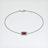 <span>0.62</span>&nbsp;<span class="tooltip-light">Ct.Tw.<span class="tooltiptext">Total Carat Weight</span></span> Ruby Bracelet, 18K White Gold 2