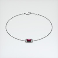 <span>0.71</span>&nbsp;<span class="tooltip-light">Ct.Tw.<span class="tooltiptext">Total Carat Weight</span></span> Ruby Bracelet, 18K White Gold 2