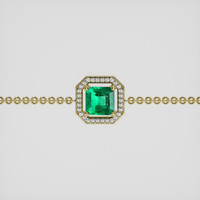 <span>0.55</span> <span class="tooltip-light">Ct.Tw.<span class="tooltiptext">Total Carat Weight</span></span> Emerald Bracelet, 18K Yellow Gold 1