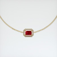 <span>0.80</span>&nbsp;<span class="tooltip-light">Ct.Tw.<span class="tooltiptext">Total Carat Weight</span></span> Ruby Bracelet, 18K Yellow Gold 1