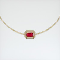 <span>0.62</span>&nbsp;<span class="tooltip-light">Ct.Tw.<span class="tooltiptext">Total Carat Weight</span></span> Ruby Bracelet, 18K Yellow Gold 1