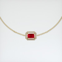 <span>0.62</span>&nbsp;<span class="tooltip-light">Ct.Tw.<span class="tooltiptext">Total Carat Weight</span></span> Ruby Bracelet, 18K Yellow Gold 1