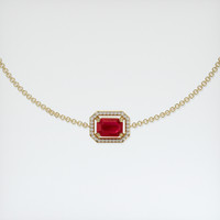 <span>0.83</span>&nbsp;<span class="tooltip-light">Ct.Tw.<span class="tooltiptext">Total Carat Weight</span></span> Ruby Bracelet, 18K Yellow Gold 1