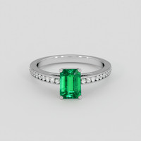 1.06 Ct. Emerald Ring, Platinum 950 1