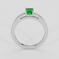 0.57 Ct. Emerald Ring, 18K White Gold 3