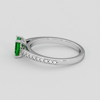 0.57 Ct. Emerald Ring, 18K White Gold 4