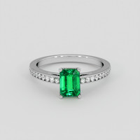 1.06 Ct. Emerald Ring, 18K White Gold 1