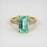 3.72 Ct. Emerald Ring, 18K Yellow Gold 1