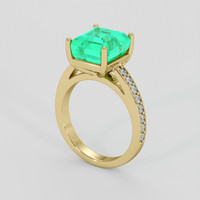 5.21 Ct. Emerald Ring, 18K Yellow Gold 2