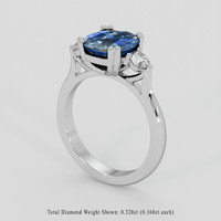 2.55 Ct. Bi Color Sapphire Ring, Platinum 950 2