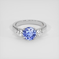 1.87 Ct. Purplish Blue Sapphire Ring, Platinum 950 1