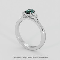 0.79 Ct. Bluish Green Sapphire Ring, Platinum 950 2