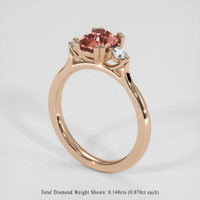 1.22 Ct. Padparadscha Sapphire Ring, 14K Rose Gold 2