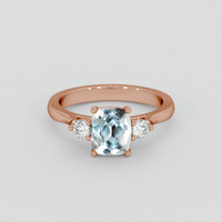 1.31 Ct. Greyish Blue Sapphire Ring, 18K Rose Gold 1