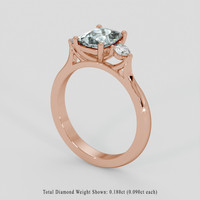 1.31 Ct. Greyish Blue Sapphire Ring, 18K Rose Gold 2