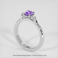 0.83 Ct. Purple Sapphire Ring, Silver 2