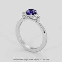 1.20 Ct. Bluish Purple Sapphire Ring, Silver 2