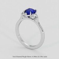 1.46 Ct. Blue Sapphire Ring, 10K White Gold 2