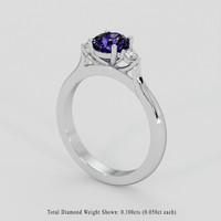 1.14 Ct. Bluish Purple Sapphire Ring, 10K White Gold 2