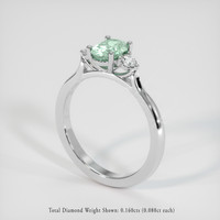 0.99 Ct. Sapphire Ring, 14K White Gold 2