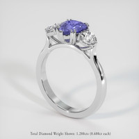 2.60 Ct. Purple Sapphire Ring, 14K White Gold 2