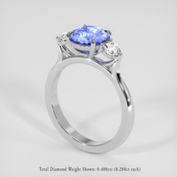 1.87 Ct. Purplish Blue Sapphire Ring, 14K White Gold 2