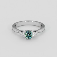 0.79 Ct. Bluish Green Sapphire Ring, 14K White Gold 1