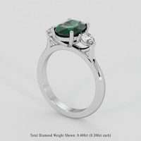 2.22 Ct. Bluish Green Sapphire Ring, 14K White Gold 2