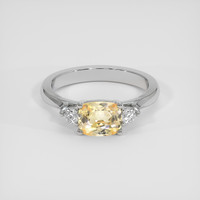 1.45 Ct. Orangish Yellow Sapphire Ring, 14K White Gold 1