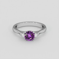 1.07 Ct. Purple Sapphire Ring, 18K White Gold 1