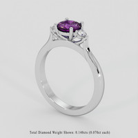 1.07 Ct. Purple Sapphire Ring, 18K White Gold 2
