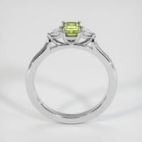 0.82 Ct. Yellowish Green Sapphire Ring, 18K White Gold 3