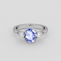 1.89 Ct. Blue Sapphire Ring, 18K White Gold 1