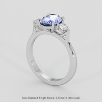 1.89 Ct. Blue Sapphire Ring, 18K White Gold 2