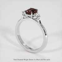 0.85 Ct. Brown Sapphire Ring, 18K White Gold 2