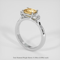 1.45 Ct. Orangish Yellow Sapphire Ring, 18K White Gold 2