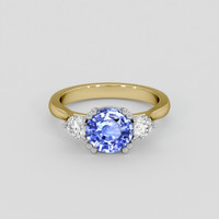 1.87 Ct. Purplish Blue Sapphire Ring, 14K White & Yellow 1