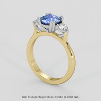 1.87 Ct. Purplish Blue Sapphire Ring, 18K White & Yellow 2