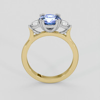 1.87 Ct. Purplish Blue Sapphire Ring, 18K White & Yellow 3
