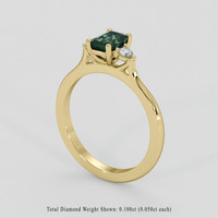 0.84 Ct. Green Sapphire Ring, 10K Yellow Gold 2