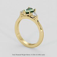 1.16 Ct. Bluish Green Sapphire Ring, 10K Yellow Gold 2