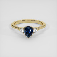 1.33 Ct. Blue Sapphire Ring, 14K Yellow Gold 1