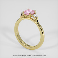 1.24 Ct. Pink Sapphire Ring, 14K Yellow Gold 2